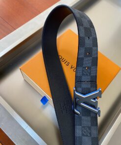 Louis Vuitton Initiales Reversible 40mm Belt Damier Graphite Black Hardware For Men
