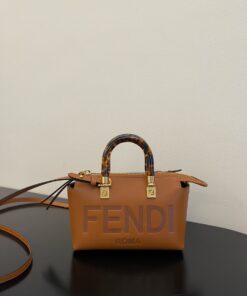 Fendi By The Way Brown Mini Bag For Women 20.5cm/8.1in 8BS067 ABVL F0NYJ - Image 6