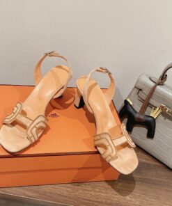 Hermes Premiere Sandal Beige For Women 2.7in/7cm - Image 9