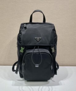 Prada x Adidas Re-Nylon And Saffiano Backpack Black For Women, Women’s Bags 17.7in/45cm