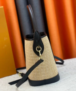 Louis Vuitton Petit Bucket Raffia Beige For Women 9.4in/24cm LV M59961 - Image 6