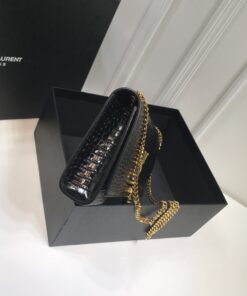 Saint Laurent Kate Medium Chain Bag With Tassel In Embossed Crocodile Black For Women 9.4in/24cm YSL 354119DND0J1000 - Image 8