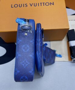 Louis Vuitton Trio Messenger Monogram Canvas And Taiga Cobalt Blue For Men, Men’s Bags, Shoulder And Crossbody Bags 9.8in/ 25cm LV M30848 - Image 12