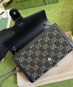 Gucci Dionysus GG Mini Chain Bag Black And Ivory GG Denim Jacquard For Women 8in/20cm 401231 UN3BN 1274 - Image 8