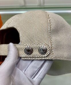 Hermes Davis H Primavera Cap Beige Hermes Cap - Image 4