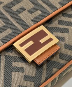 Fendi Baguette Khaki For Women, Women’s Handbags, Shoulder And Crossbody Bags, 10.6in/27cm FF 8BR600 - Image 4