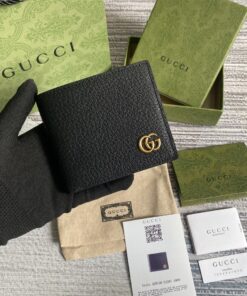 Gucci Marmont Bi-Fold Wallet Black For Men 4.3in/11cm GG 428727 DJ20T 1000