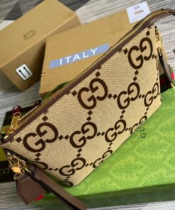 Gucci Jumbo GG Messenger Bag Camel And Ebony Jumbo GG Canvas For Women 9.6in/24.5cm GG 703468 92THF 1000 - Image 8