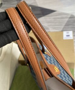 Gucci Ophidia GG Medium Tote Dark Blue And Ivory Eco Washed Organic GG Jacquard Denim For Women 15in/38cm GG 631685 2KQGG 8375 - Image 5