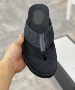 Gucci GG T-Strap Slide Sandals Black For Men 429362 - Image 8