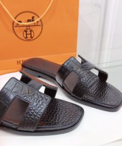 Hermes Oran Sandals Black For Women - Image 5