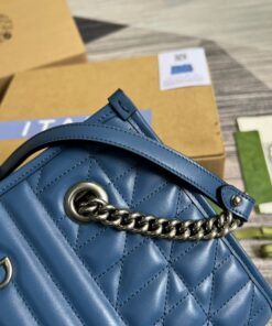 Gucci Marmont Small Matelasse Tote Blue For Women, Women’s Bags 26.5 in/10.4cm GG 675796 UM8BF 4340 - Image 10