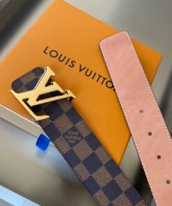 Alternative view of Louis Vuitton Initiales Reversible 40mm Belt Damier Ebene Canvas Gold Hardware For Men