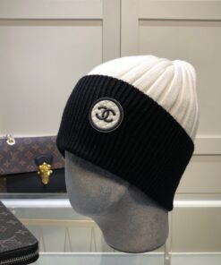 Chanel Beanie In Black & White