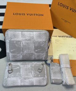 Louis Vuitton Trio Messenger Damier Salt Gray For Men, Men’s Bags, Shoulder And Crossbody Bags 9.5in/25cm LV N50068 - Image 17
