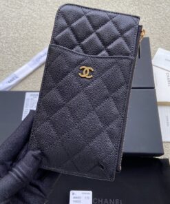 Chanel CO-CO Mini Pouch Wallet 19.5cm/7.7in Gold Hardware For Women Black