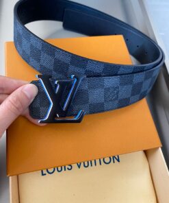 Alternative view of Louis Vuitton Initiales Reversible 40mm Belt Damier Graphite Black Hardware For Men