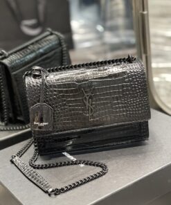 Alternative view of Saint Laurent Sunset Medium Chain Bag Black For Women 8.6in/22cm YSL 442906DND0U1000