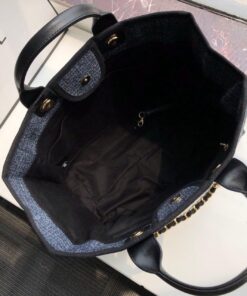 Chanel Deauville Tote Bag 15in/ 38cm Dust Blue Gold Hardware For Women A66941 - Image 7