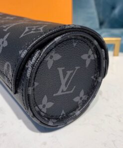 Louis Vuitton 3 Watch Case in Monogram Eclipse Canvas 7.9in/20cm LV M43385 - Image 3