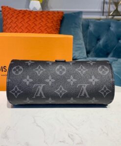 Louis Vuitton 3 Watch Case in Monogram Eclipse Canvas 7.9in/20cm LV M43385 - Image 11