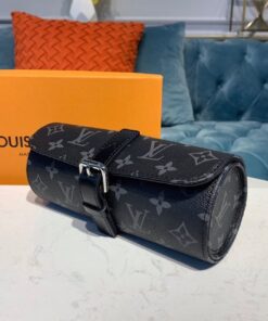 Louis Vuitton 3 Watch Case in Monogram Eclipse Canvas 7.9in/20cm LV M43385 - Image 5