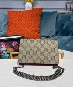 Gucci Dionysus Supreme Super Mini Bag Beige/Ebony GG Supreme Canvas Red Suede 6.5in/16.5cm GG 476432 - Image 3