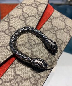 Gucci Dionysus Supreme Super Mini Bag Beige/Ebony GG Supreme Canvas Red Suede 6.5in/16.5cm GG 476432 - Image 5