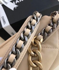 Chanel 19 Flap Bag Small Crossbody 10.2in/ 26cm Beige For Women - Image 4
