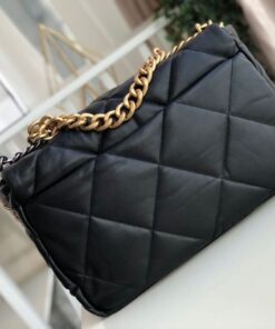 Alternative view of Chanel 19 Maxi Handbag Black For Women, Shoulder and Crossbody Bags 14in/36cm AS1162 B04852 94305