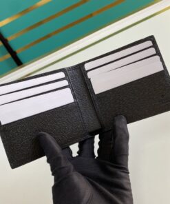 Gucci Bee Logo Black Bi-Fold Wallet For Men 11cm/4.3in GG 523664 - Image 3