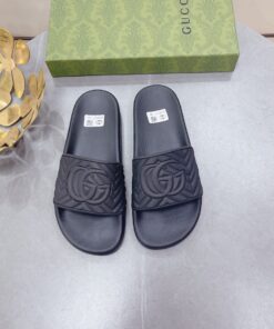 Gucci Quilted GG Rubber Slide Black For Men 601041 JD600 1000 - Image 10