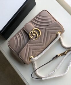 Gucci GG Marmont Matelassé Shoulder Bag Dusty Pink Matelassé Chevron For Women 10in/26cm GG 443497 DTDIT 5729 - Image 5