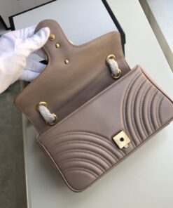 Gucci GG Marmont Matelassé Shoulder Bag Dusty Pink Matelassé Chevron For Women 10in/26cm GG 443497 DTDIT 5729 - Image 6