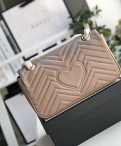 Gucci GG Marmont Matelassé Shoulder Bag Dusty Pink Matelassé Chevron For Women 10in/26cm GG 443497 DTDIT 5729 - Image 8