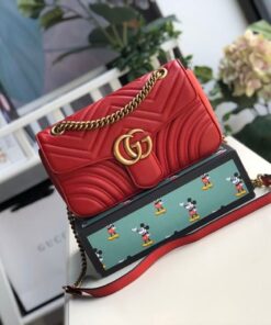 Gucci GG Marmont Small Matelassé Shoulder Bag ‘Red’ For Women, 10in/26cm – 443497 DTDIT 6433 - Image 5