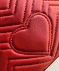 Gucci GG Marmont Small Matelassé Shoulder Bag ‘Red’ For Women, 10in/26cm – 443497 DTDIT 6433 - Image 8
