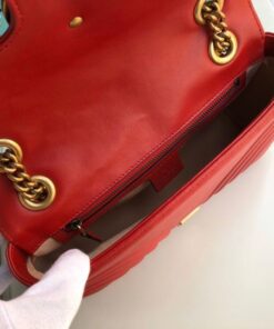 Gucci GG Marmont Small Matelassé Shoulder Bag ‘Red’ For Women, 10in/26cm – 443497 DTDIT 6433 - Image 7