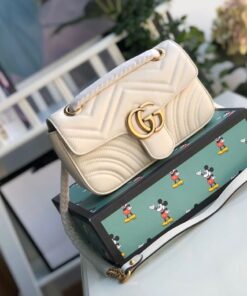 Gucci Marmont Matelassé Mini Bag White For Women 8.5in/22cm GG 446744 DTDIT 9022 - Image 6