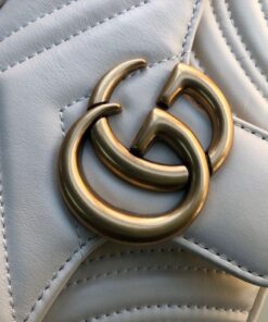 Gucci Marmont Matelassé Mini Bag White For Women 8.5in/22cm GG 446744 DTDIT 9022 - Image 9