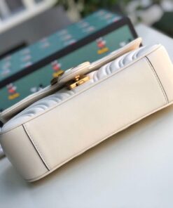 Gucci Marmont Matelassé Mini Bag White For Women 8.5in/22cm GG 446744 DTDIT 9022 - Image 3
