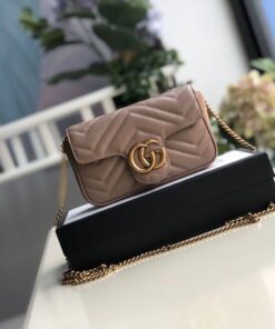 Gucci Marmont Matelassé Super Mini Bag Beige Matelassé Chevron For Women 6.2in/16.5cm GG
