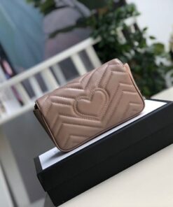 Gucci Marmont Matelassé Super Mini Bag Beige Matelassé Chevron For Women 6.2in/16.5cm GG - Image 3