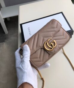 Gucci Marmont Matelassé Super Mini Bag Beige Matelassé Chevron For Women 6.2in/16.5cm GG - Image 5