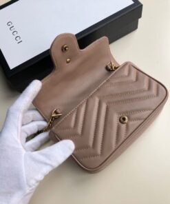 Gucci Marmont Matelassé Super Mini Bag Beige Matelassé Chevron For Women 6.2in/16.5cm GG - Image 6