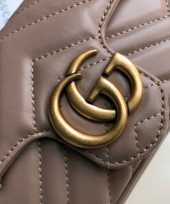 Gucci Marmont Matelassé Super Mini Bag Beige Matelassé Chevron For Women 6.2in/16.5cm GG - Image 7