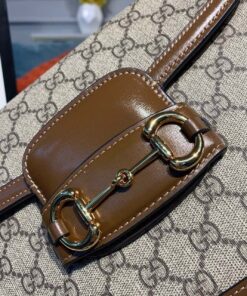 Gucci Horsebit 1955 Shoulder Bag Beige/Ebony GG Supreme Canvas With Brown For Women 9.8in/25cm GG 602204 92TCG 8563 - Image 3