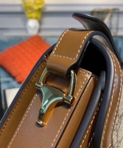 Gucci Horsebit 1955 Shoulder Bag Beige/Ebony GG Supreme Canvas With Brown For Women 9.8in/25cm GG 602204 92TCG 8563 - Image 6