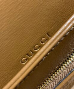Gucci Horsebit 1955 Shoulder Bag Beige/Ebony GG Supreme Canvas With Brown For Women 9.8in/25cm GG 602204 92TCG 8563 - Image 9