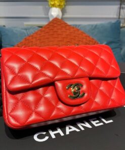 Alternative view of Chanel Flap Bag Mini Crossbody 7.8in/ 20cm Red Gold Hardware For Women A69900